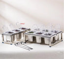 Axya Stainless Steel GN Pans Set with Transparent Lids and Display Rack