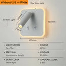 Axyaa Rotatable LED Wall Lamp with USB Charging & Switch - Bedroom Spotlight