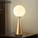 Nordic Modern Gold Glass Ball Table Lamp for Bedroom and Living Room by Axyaa