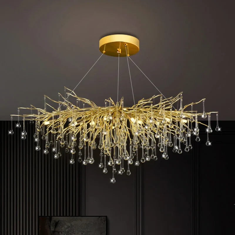 Luxury K9 Crystal LED Chandelier by Axyaa for Living & Dining Room