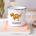 Personalized Dinosaur Coffee Cup for Kids by Axyaa - Custom Name, Birthday Party Favors