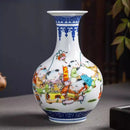 Axyaa Blue White Porcelain Vase Arranger Dracaena sanderiana Home Decor