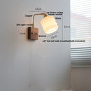 Axyaa Nordic LED Wall Lights Walnut Ash Rotatable Glass Copper Stair Fixtures