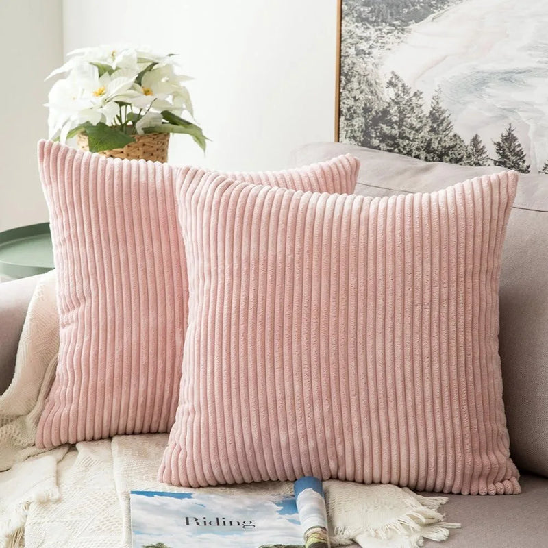 Axyaa Soft Corduroy Throw Pillow Covers for Modern Farmhouse Decor
