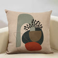 Axyaa Geometric Cushion Cover 45x45cm Linen Pillowcase for Home Bedroom Sofa