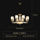 Axyaa Luxury Jade Copper Chandelier for Living Room Dining Hall Villa