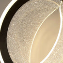 Axyaa Crystal LED Pendant Lamp: Minimalist Black Frame, Round Design