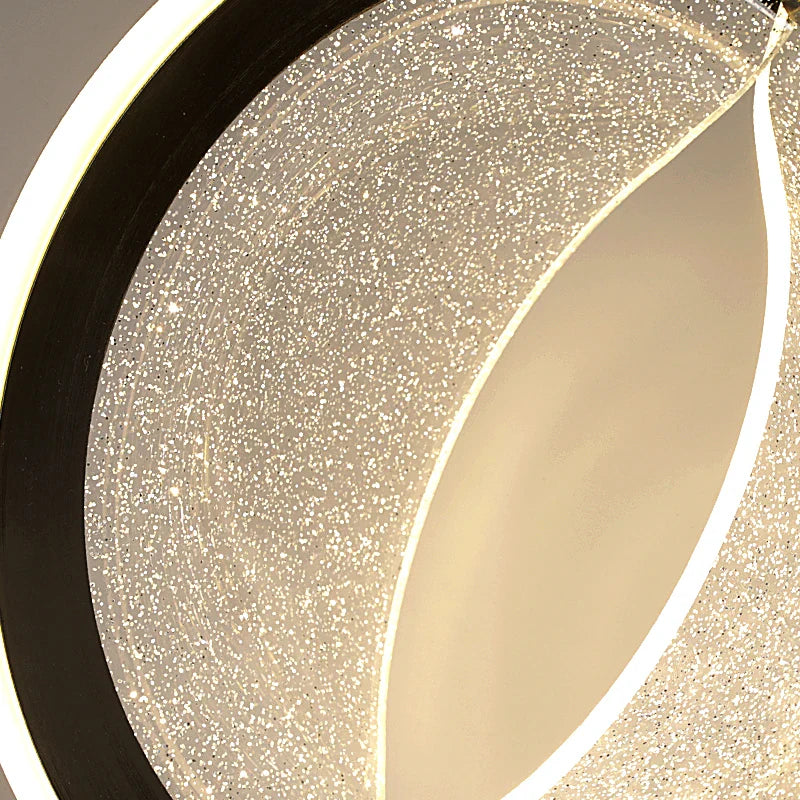 Axyaa Black Crystal Pendant LED Chandelier for Home Decor Lighting