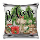 Axyaa Believe Merry Christmas Let It Show Cushion Cover for Sofa Bedroom Car