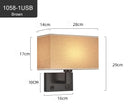 Axyaa LED Rotating Angle Wall Light with Fabric Lampshade for Bedroom and Living Room