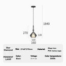 Axyaa Star Diamond Mini Pendant Light - European American Style Bedroom Decor Ambient Light