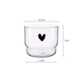 Axyaa Heart Glass Cup - 300ml Transparent Love Mug for Coffee, Milk, Tea, and Drinks