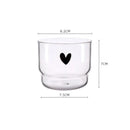 Axyaa Heart Glass Cup - 300ml Transparent Love Mug for Coffee, Milk, Tea, and Drinks