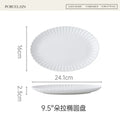 Axyaa Ceramic Oval Fish Plate for Hotel Restaurant - High-End Western Style