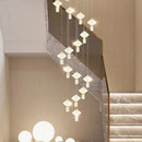 Axyaa Crystal Chandelier Stair Pendant Lamp Living Room Interior Lighting