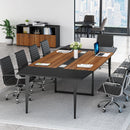 Axyaa 8FT Boat Shaped Conference Table with Grommet Integration