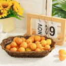 Axyaa Retro Woven Rattan Fruit Plate Handheld Storage Tray Creative Candy Packaging