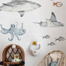 Axyaa Sharks Wall Decals | Ocean Animal Sticker | Under The Sea Nursery Decor