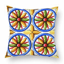 Axyaa Green Leaf Moroccan Flowers Cushion Cover 45X45cm
