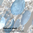 Axyaa Luxury Vintage Shell Crystal Chandelier in Blue/White