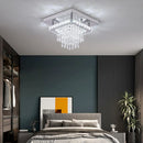 Axyaa Square Crystal Ceiling Light Modern LED Chandelier for Home Living Room Décor