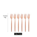 Axyaa Stainless Steel Fruit Cake Fork Set - 6Pcs