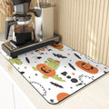 Axyaa Pumpkin Pattern Coasters - Halloween Style Absorbent Drink Coasters & Drying Mat