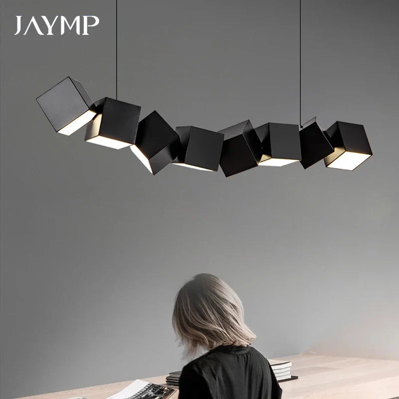 Modern Nordic Box Pendant Chandelier by Axyaa for Dining Living Office Decor