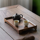 Axyaa Walnut Wood Tea Tray Small Kung Fu Tea Set Wood Partitioned Plate