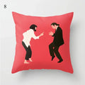 Axyaa Red Geometric Printed Cushion Cover for Fashionable Car Decoration