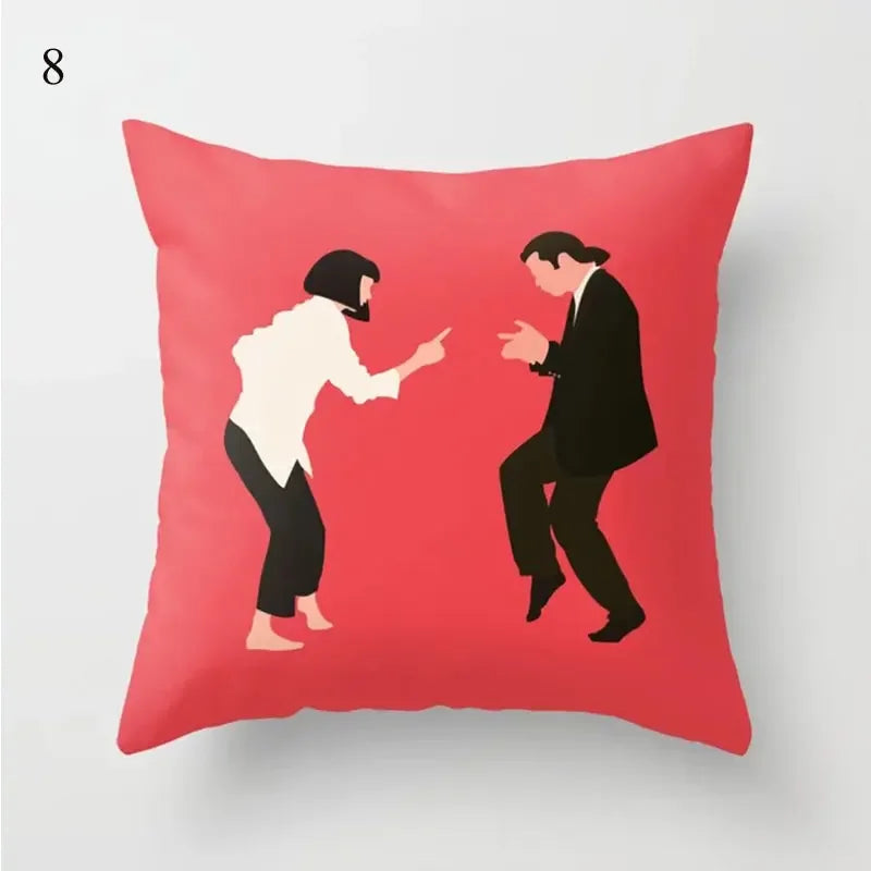 Axyaa Red Geometric Printed Cushion Cover for Fashionable Car Decoration