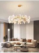 Axyaa Luxury Lotus Leaf Chandelier: Elegant Lighting for Home, Hotel, and Dining Area