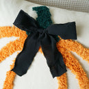 Axyaa Halloween Pumpkin Embroidered Cushion Cover 45x45cm Bow Decoration