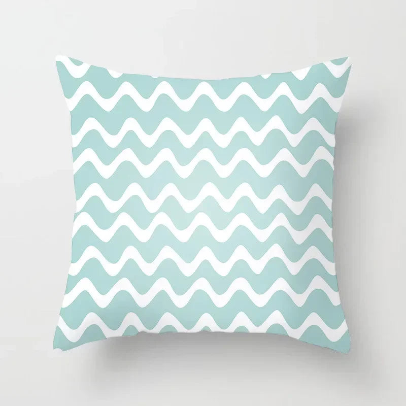 Modern Geometry Print Pillow Case for Home Decor by Axyaa - Mint Green Pillow Cover