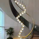 Axyaa Crystal Chandelier Stair Pendant Lamp Living Room Interior Lighting
