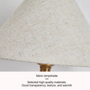 Axyaa Chinese Retro Solid Wood Floor Lamp with LED Light and Fabric Lampshade