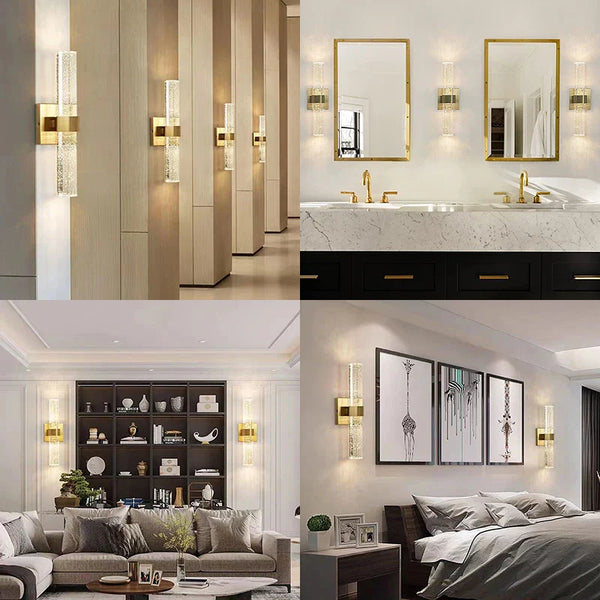 Axyaa Modern LED Crystal Bubble Wall Lamp for Living Room, Bedroom, Bathroom Decor