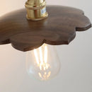 Axyaa Walnut Wood LED Wall Light Fixture with Pull Chain Switch