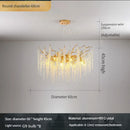 Axyaa Gold Branch Crystal LED Pendant Chandeliers for Living, Dining, Kitchen, Bedroom