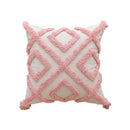 Axyaa Velvet Embroidered Pink Pillowcase Cojines 45X45 for Home and Sofa Decor