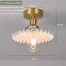 Axyaa Nordic Ceramic Pendant Light Brass Vintage Adjustable Hanging Light
