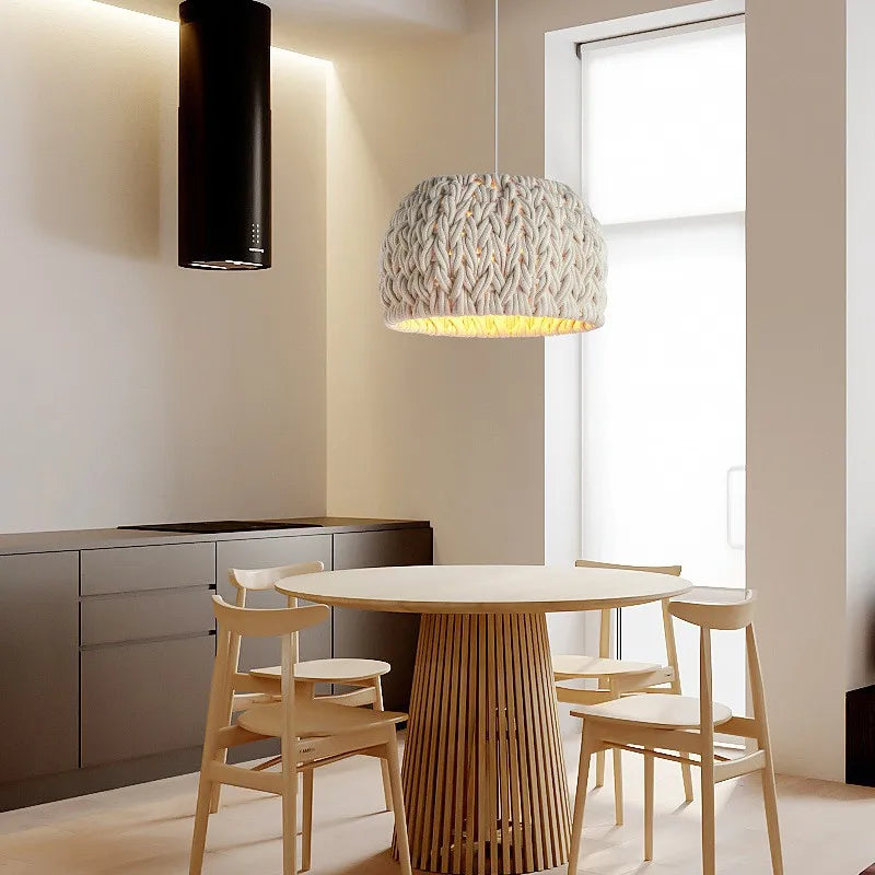 Axyaa Knited Rope LED Pendant Lights - Nordic Minimalism Dining Room Fixtures