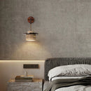 Axyaa LED Wall Sconce Light Fixture Yellow Travertine Stone Wood Nordic Design