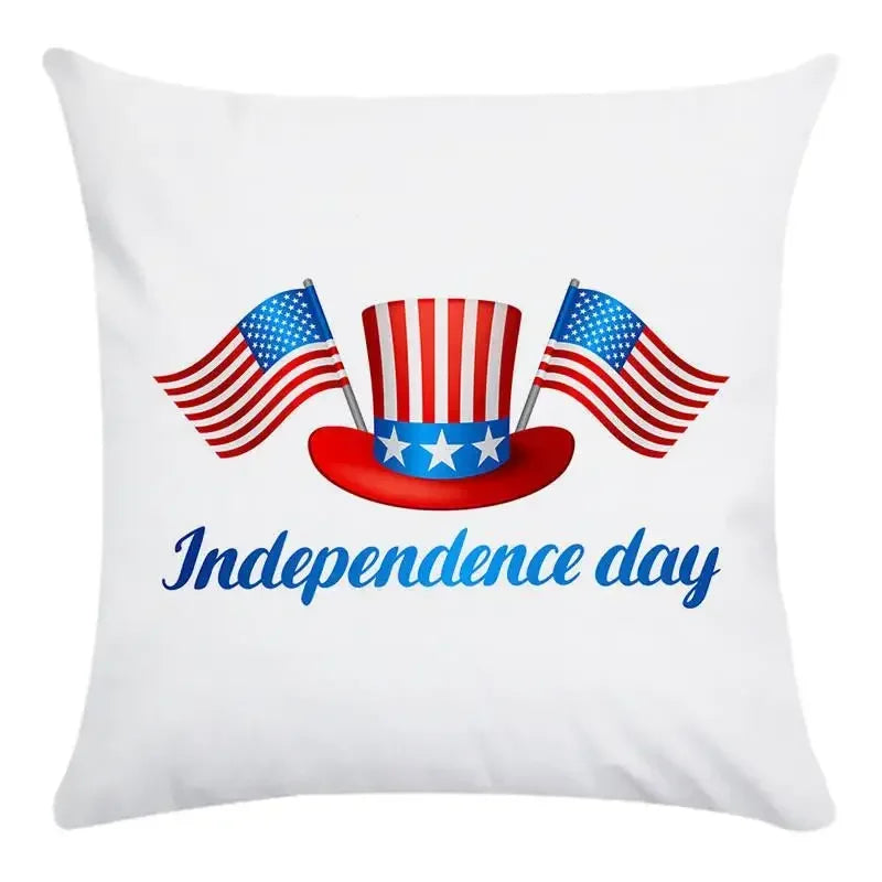 Axyaa American Flag Print Pillow Cover for Home Decor