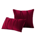 Axyaa Half Striped Velvet Throw Pillow Covers: Red Modern Decor for Cozy Christmas Home