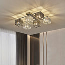 Axyaa Chrome Led Crystal Chandelier Lighting for Modern Living Room