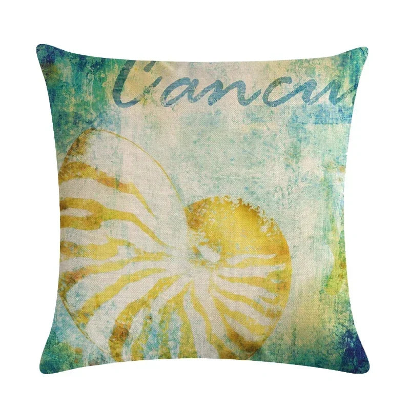 Axyaa Starfish Conch Linen Pillowcase 45*45cm