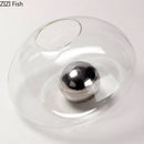 Axyaa Round Glass Vase Hydroponics Desk Decor with Artificial Flowers