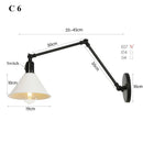 Axyaa Retro Black Wall Lamp with Switch for Living Room and Corridor