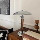 Scandi Chrome Desk Lamp on Wood Stand by Axyaa